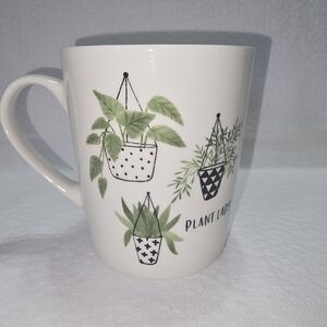 Plant Lady Ceramic Mug - White and Green
